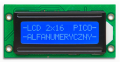 Zdjęcie LCD 2x16P biało-niebieskiego z wyświetloną treścią.