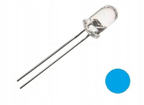 Zdjęcie diody LED, THT transparentnej.