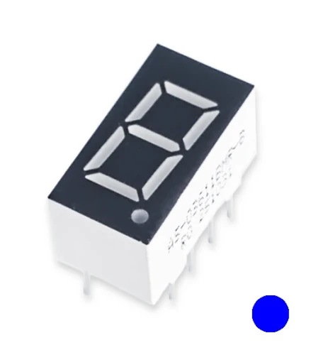 Zdjęcie wyświetlacza LED 1 cyfra 0,36" w perspektywie.